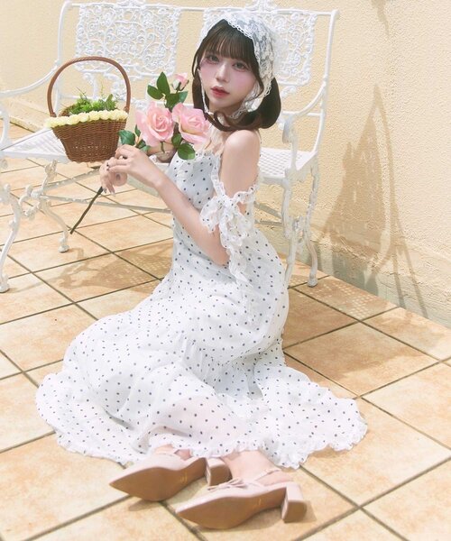 セール】【Belle Charme】Soft Frill Cami Long Onepice（ワンピース