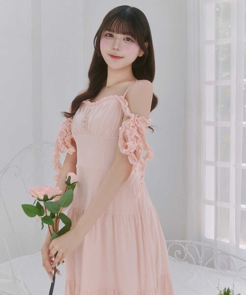 Belle Charme】Soft Frill Cami Long Onepice（ワンピース）｜OLIVE