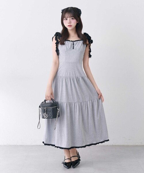 Belle Charme】Soft Frill Cami Long Onepice（ワンピース）｜OLIVE