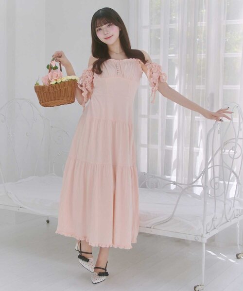 Belle Charme】Soft Frill Cami Long Onepice（ワンピース）｜OLIVE