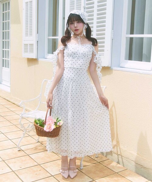 Belle Charme】Soft Frill Cami Long Onepice（ワンピース）｜OLIVE