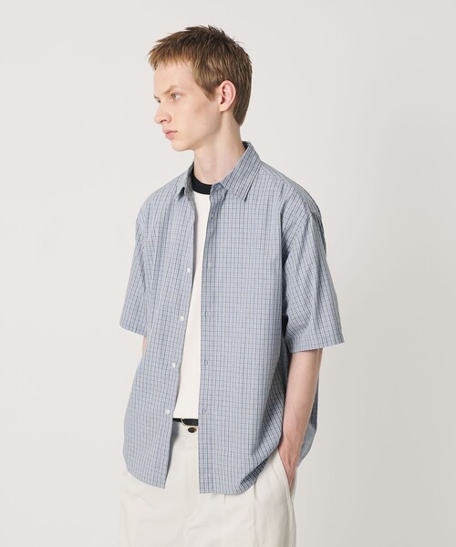 BEAUTY&YOUTH UNITED ARROWS（ビューティーアンドユースユナイテッドアローズ）の「チェック ショートスリーブ レギュラー シャツ FORM型（シャツ/ブラウス・メンズ・ライトブルー/ブラック/ベージュ・XL/M/L/S）」の4枚目の写真