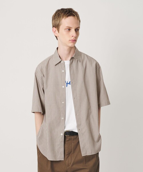 BEAUTY&YOUTH UNITED ARROWS（ビューティーアンドユースユナイテッドアローズ）の「チェック ショートスリーブ レギュラー シャツ FORM型（シャツ/ブラウス・メンズ・ライトブルー/ブラック/ベージュ・XL/M/L/S）」の7枚目の写真