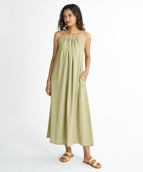 BILLABONG（ビラボン）の「BILLABONG ウィメンズ POLY SHIRRING ONEPIECE DRESS ワンピース 【2026年夏モデル】（ワンピース・レディース・グリーン系その他/ブラック系その他・MEDIUM）」の2枚目の写真