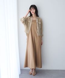 【2点SET】ミリタリーシアーシャツセットキャミワンピース