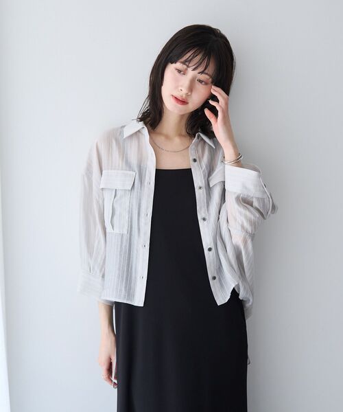 YECCA VECCA(イェッカヴェッカ)の「【2点SET】ミリタリーシアーシャツセットキャミワンピース(ワンピース・レディース・ベージュ/チャコールグレー/ブラック・FREE)」の16枚目の写真
