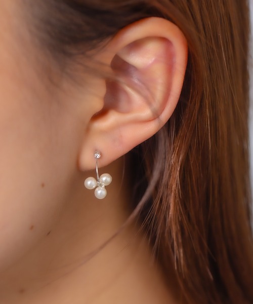 Peony（ピオニー）の「【Peony/ピオニー】パールドロップデザインピアス（ピアス（両耳用）・レディース・ゴールド/シルバー・FREE）」の8枚目の写真