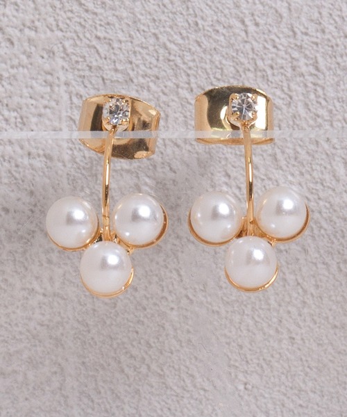 Peony（ピオニー）の「【Peony/ピオニー】パールドロップデザインピアス（ピアス（両耳用）・レディース・ゴールド/シルバー・FREE）」の3枚目の写真