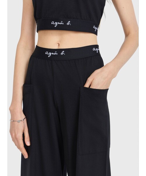 agnes b.(アニエスベー)の「コットン ジャージー ワイドパンツ "Mathis Agnes"(その他パンツ・レディース・ブラック・3/2/1)」の4枚目の写真