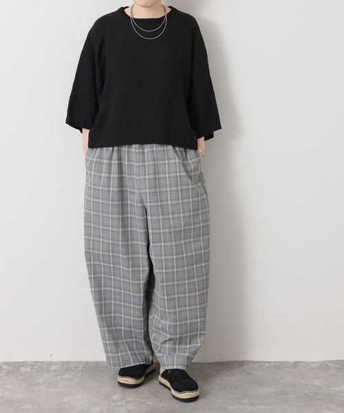 JOURNAL STANDARD LUXE(ジャーナルスタンダード ラックス)の「サッカーワイドイージーパンツ(その他パンツ・レディース・ブラック/ネイビー・SMALL/MEDIUM)」の6枚目の写真