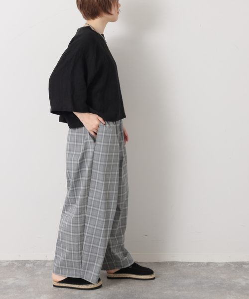 JOURNAL STANDARD LUXE(ジャーナルスタンダード ラックス)の「サッカーワイドイージーパンツ(その他パンツ・レディース・ブラック/ネイビー・SMALL/MEDIUM)」の7枚目の写真