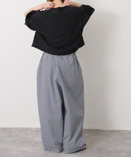 JOURNAL STANDARD LUXE(ジャーナルスタンダード ラックス)の「サッカーワイドイージーパンツ(その他パンツ・レディース・ブラック/ネイビー・SMALL/MEDIUM)」の16枚目の写真
