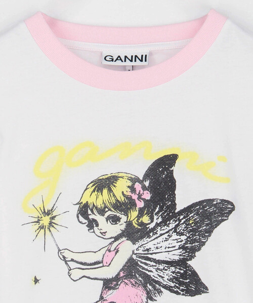 Firsthand(ファーストハンド)の「GANNI/ガニー Basic Cotton Jersey Baby Fit Fairy T / A1050144 / フロント ロゴ グラフィック プリントTシャツ(Tシャツ/カットソー・レディース・ホワイト・SMALL)」の3枚目の写真