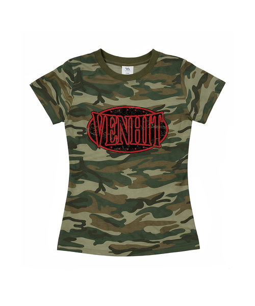 VENHIT(ベンヒット)の「5stars カモスリムフィット半袖Tシャツ(Tシャツ/カットソー・レディース・ホワイト/グリーン・FREE)」の1枚目の写真