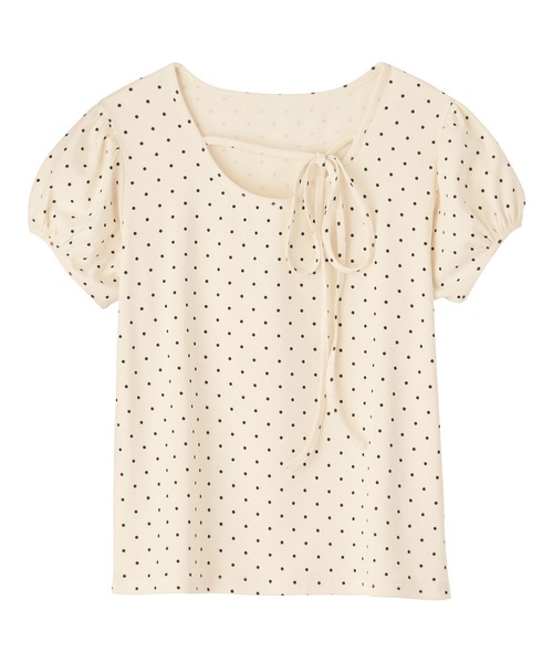 CHAN ME(チャンミ)の「チョーカー風デザイン付き半袖トップス(Tシャツ/カットソー・レディース・グレー/アイボリー/ブラック・MEDIUM/LARGE/X-LARGE)」の7枚目の写真