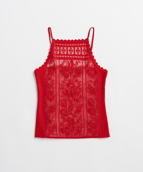 PRANK PROJECT（プランクプロジェクト）の「【2026Summer Pre-Order】クロシェライクキャミ / Crochet-Style Camisole（キャミソール・レディース・チャコールグレー/レッド/アイボリー・FREE）」の19枚目の写真