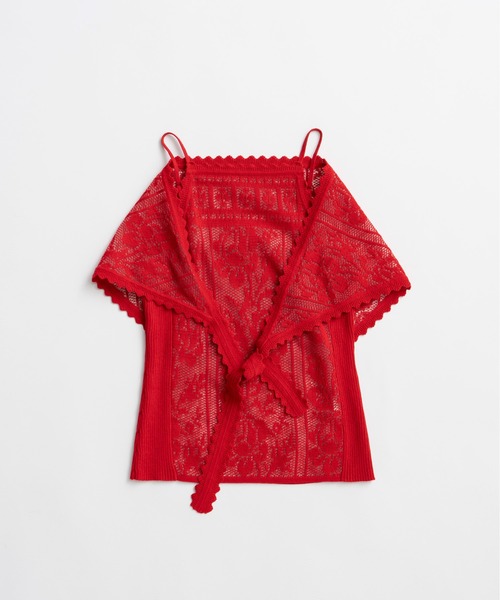 PRANK PROJECT（プランクプロジェクト）の「【2026Summer Pre-Order】クロシェライクキャミ / Crochet-Style Camisole（キャミソール・レディース・チャコールグレー/レッド/アイボリー・FREE）」の20枚目の写真