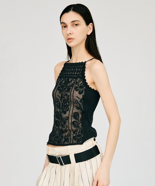 PRANK PROJECT（プランクプロジェクト）の「【2026Summer Pre-Order】クロシェライクキャミ / Crochet-Style Camisole（キャミソール・レディース・チャコールグレー/レッド/アイボリー・FREE）」の17枚目の写真