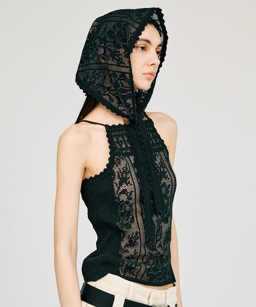 PRANK PROJECT（プランクプロジェクト）の「【2026Summer Pre-Order】クロシェライクキャミ / Crochet-Style Camisole（キャミソール・レディース・チャコールグレー/レッド/アイボリー・FREE）」の15枚目の写真