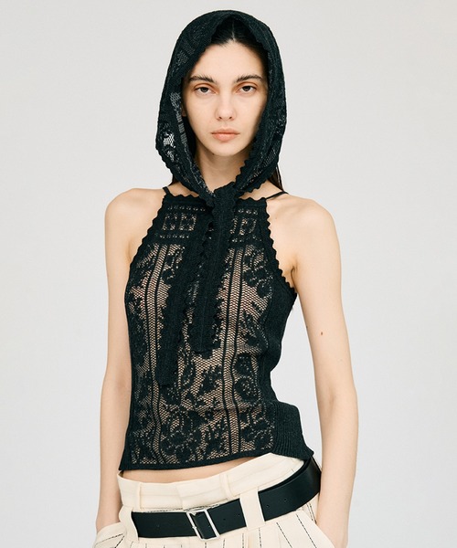 PRANK PROJECT（プランクプロジェクト）の「【2026Summer Pre-Order】クロシェライクキャミ / Crochet-Style Camisole（キャミソール・レディース・チャコールグレー/レッド/アイボリー・FREE）」の14枚目の写真