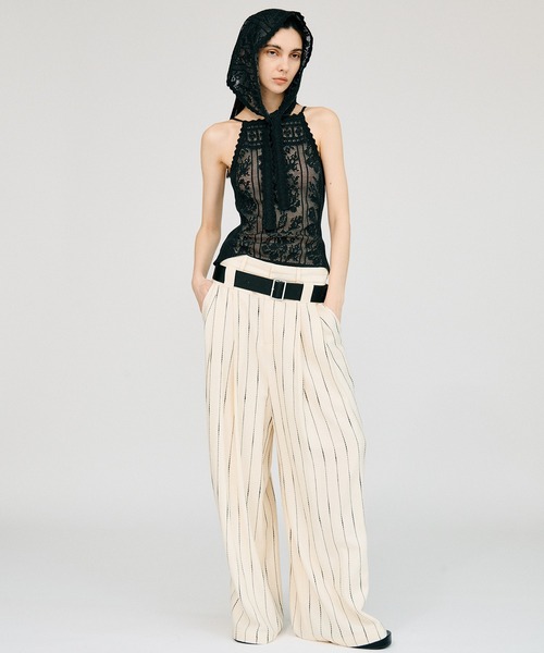 PRANK PROJECT（プランクプロジェクト）の「【2026Summer Pre-Order】クロシェライクキャミ / Crochet-Style Camisole（キャミソール・レディース・チャコールグレー/レッド/アイボリー・FREE）」の10枚目の写真