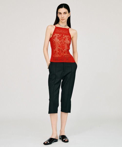 PRANK PROJECT（プランクプロジェクト）の「【2026Summer Pre-Order】クロシェライクキャミ / Crochet-Style Camisole（キャミソール・レディース・チャコールグレー/レッド/アイボリー・FREE）」の7枚目の写真