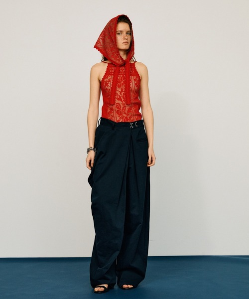 PRANK PROJECT（プランクプロジェクト）の「【2026Summer Pre-Order】クロシェライクキャミ / Crochet-Style Camisole（キャミソール・レディース・チャコールグレー/レッド/アイボリー・FREE）」の6枚目の写真