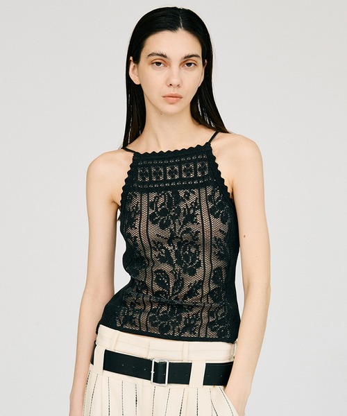 PRANK PROJECT（プランクプロジェクト）の「【2026Summer Pre-Order】クロシェライクキャミ / Crochet-Style Camisole（キャミソール・レディース・チャコールグレー/レッド/アイボリー・FREE）」の5枚目の写真