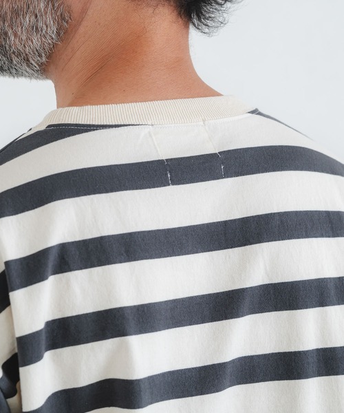quadro(クオドロ)の「度詰め天竺ボーダークルー(Tシャツ/カットソー・メンズ・キナリ/オフホワイト・LARGE/MEDIUM)」の7枚目の写真