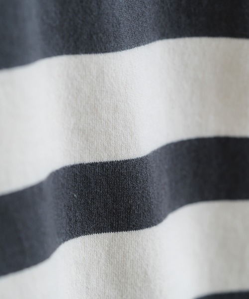 quadro(クオドロ)の「度詰め天竺ボーダークルー(Tシャツ/カットソー・メンズ・キナリ/オフホワイト・LARGE/MEDIUM)」の10枚目の写真