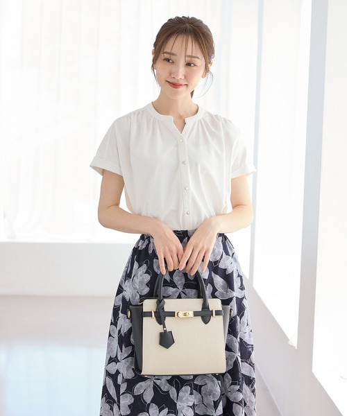 Honeys(ハニーズ)の「【ハニさら・接触冷感・UVカット】マオスキッパートップス(Tシャツ/カットソー・レディース・ブルーグリーン/ブラック/アイボリー/ボルドー・L/LL/S/M)」の12枚目の写真