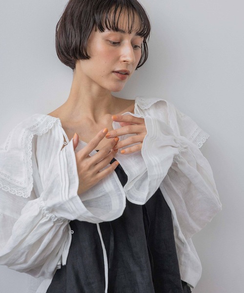 studio CLIP(スタディオクリップ)の「《natural by clip》ラミーレースボレロブラウス(シャツ/ブラウス・レディース・ホワイト/ブラック・FREE)」の10枚目の写真