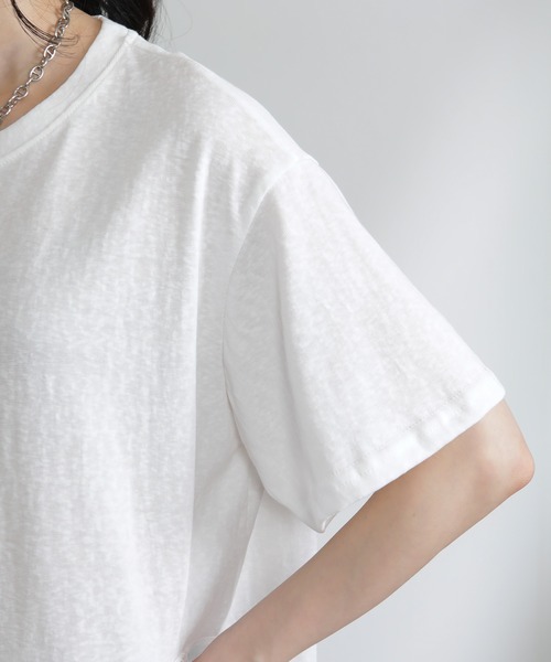 pumpkin port(パンプキンポート)の「アシメヘム2段レース Tシャツ(Tシャツ/カットソー・レディース・ホワイト・M)」の12枚目の写真