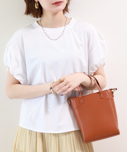 FUNALIVE(ファンアライブ)の「【MAKITO】 パフスリーブルーズチュニック(Tシャツ/カットソー・レディース・オフホワイト/ブラック/ターコイズブルー/グレイッシュベージュ・FREE)」の7枚目の写真