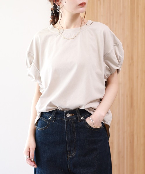 FUNALIVE(ファンアライブ)の「【MAKITO】 パフスリーブルーズチュニック(Tシャツ/カットソー・レディース・オフホワイト/ブラック/ターコイズブルー/グレイッシュベージュ・FREE)」の19枚目の写真