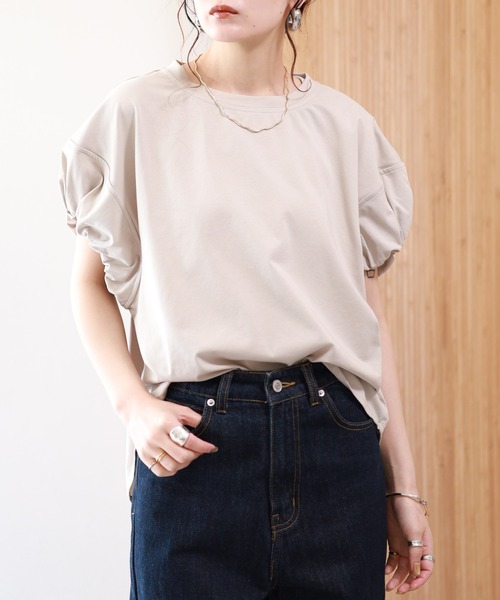 FUNALIVE(ファンアライブ)の「【MAKITO】 パフスリーブルーズチュニック(Tシャツ/カットソー・レディース・オフホワイト/ブラック/ターコイズブルー/グレイッシュベージュ・FREE)」の20枚目の写真