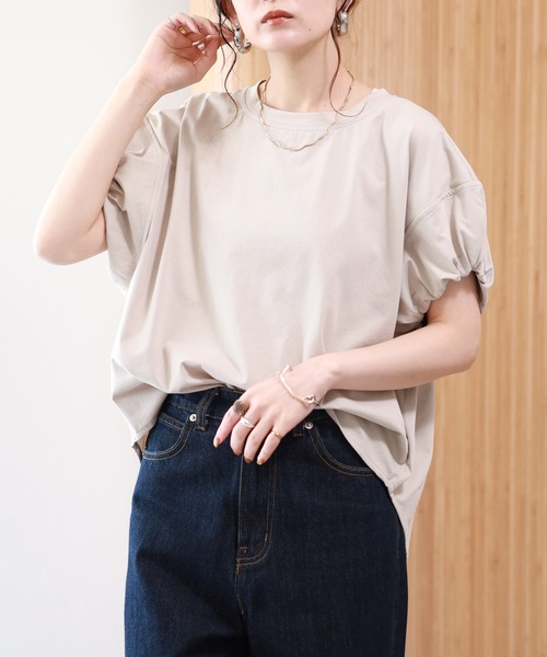 FUNALIVE(ファンアライブ)の「【MAKITO】 パフスリーブルーズチュニック(Tシャツ/カットソー・レディース・オフホワイト/ブラック/ターコイズブルー/グレイッシュベージュ・FREE)」の22枚目の写真