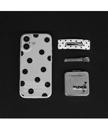 KIMHACHAN（キムハチャン）の「[iPhone 17] ドットレタリングマットシルバーTPUケース-ホワイト/ブラック/ミント（スマホケース/カバー）」