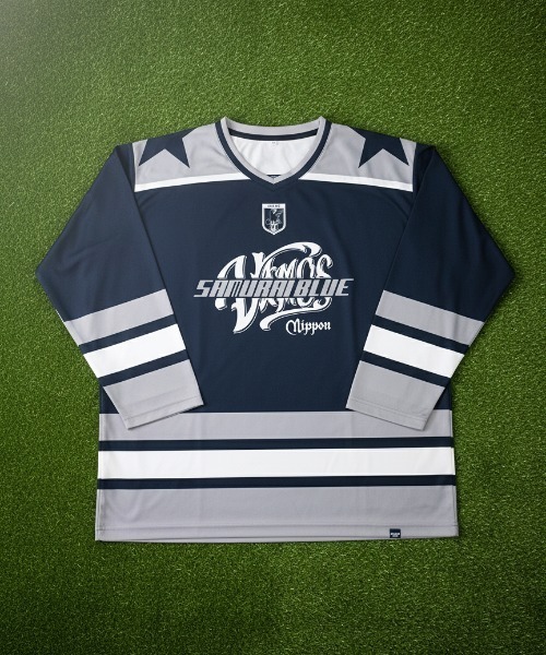 JFA STORE】 ホッケーシャツ INNOCENT SAMURAI BLUE Nippon ロゴ