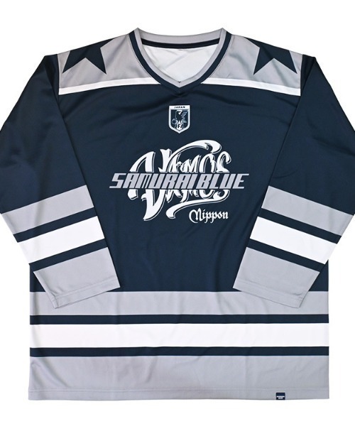 JFA STORE】 ホッケーシャツ INNOCENT SAMURAI BLUE Nippon ロゴ