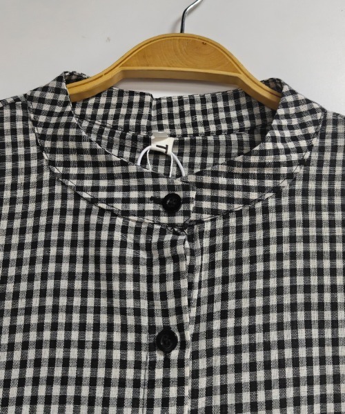 ONEP STAR（ワンピスター）の「チェック柄スタンドカラーシャツワンピース（シャツワンピース・レディース・ブラック・MEDIUM/LARGE/X-LARGE）」の13枚目の写真