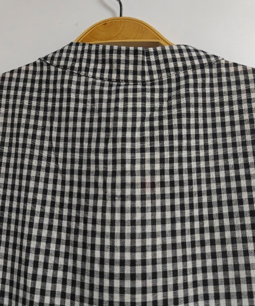 ONEP STAR（ワンピスター）の「チェック柄スタンドカラーシャツワンピース（シャツワンピース・レディース・ブラック・MEDIUM/LARGE/X-LARGE）」の16枚目の写真