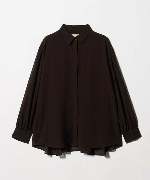 UNITED ARROWS（ユナイテッドアローズ）の「スラブ シアー シャツ ‐ウォッシャブル‐（シャツ/ブラウス・レディース・ダークブラウン/コバルトブルー/ブラック・FREE）」の6枚目の写真