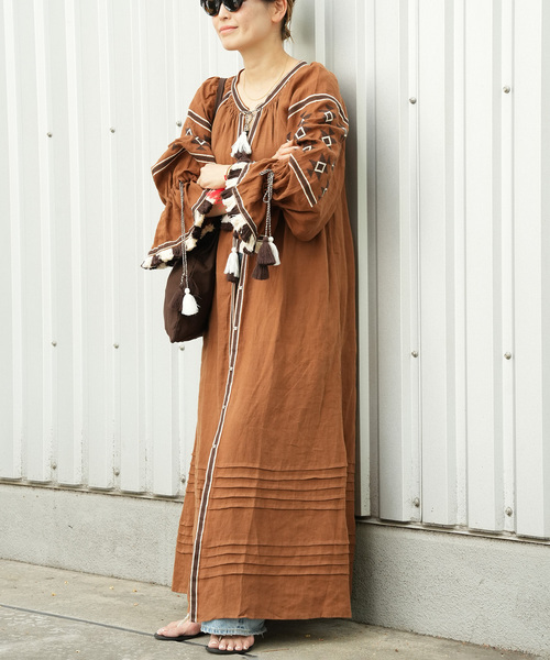 Deuxieme Classe（ドゥーズィエムクラス）の「Lily DRESS（ワンピース・レディース・ブラウン/イエロー・FREE）」の17枚目の写真