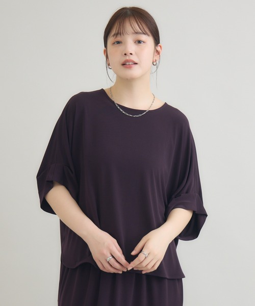 meeny miny（ミーニーマイニー）の「とろみ～Tシャツ（Tシャツ/カットソー・レディース・パープル/ブルー/スミクロ・M-L/S-M）」の3枚目の写真