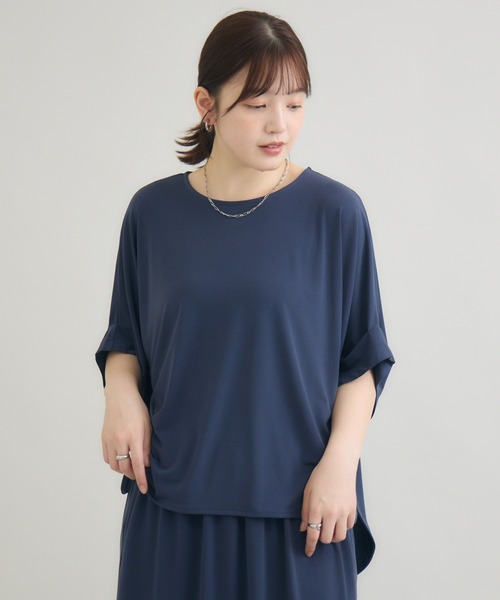 meeny miny（ミーニーマイニー）の「とろみ～Tシャツ（Tシャツ/カットソー・レディース・パープル/ブルー/スミクロ・M-L/S-M）」の2枚目の写真