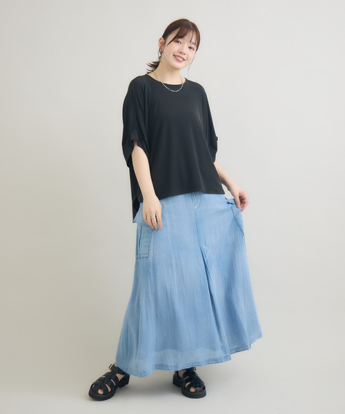 meeny miny（ミーニーマイニー）の「とろみ～Tシャツ（Tシャツ/カットソー・レディース・パープル/ブルー/スミクロ・M-L/S-M）」の9枚目の写真