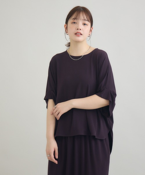 meeny miny（ミーニーマイニー）の「とろみ～Tシャツ（Tシャツ/カットソー・レディース・パープル/ブルー/スミクロ・M-L/S-M）」の14枚目の写真