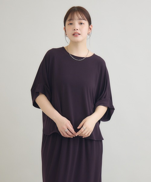 meeny miny（ミーニーマイニー）の「とろみ～Tシャツ（Tシャツ/カットソー・レディース・パープル/ブルー/スミクロ・M-L/S-M）」の15枚目の写真