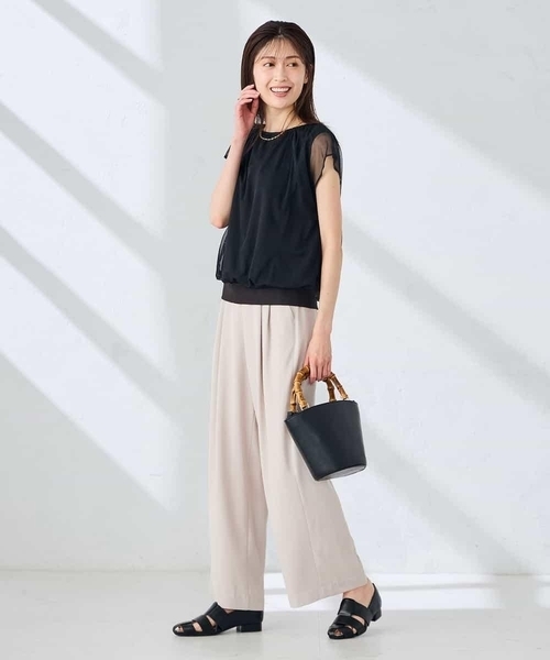 a.v.v(アーヴェヴェ)の「チュールレイヤードトップス(Tシャツ/カットソー・レディース・ライトグレー/ブラック・38/40)」の14枚目の写真